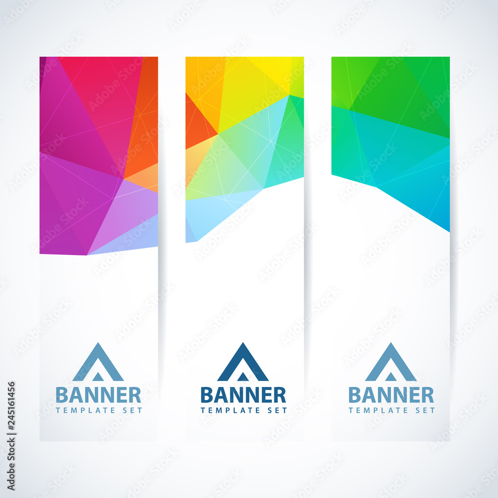 Vector banners set abstract triangle background Vector banners set abstract triangle background