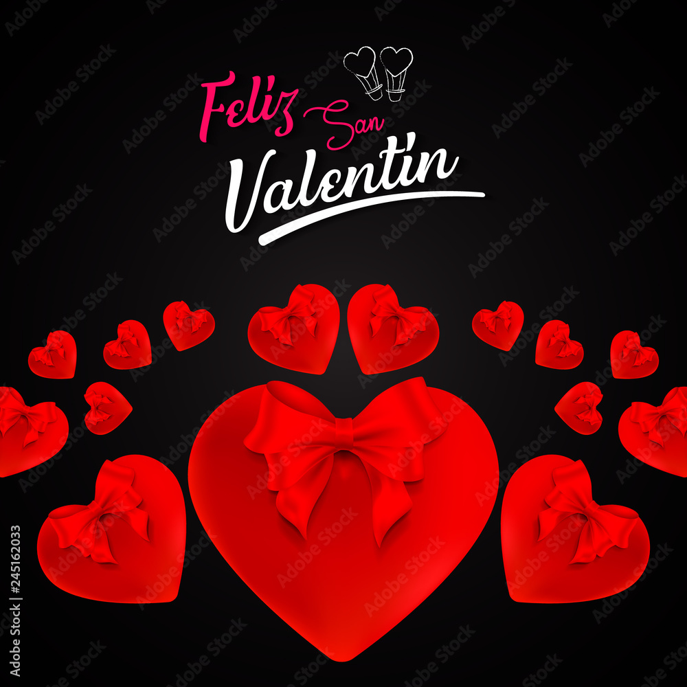 Spanish Happy Valentines Day greeting card with Spanish Happy Valentines Day greeting card with