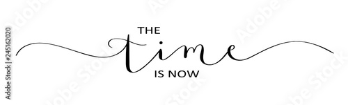 THE TIME IS NOW brush calligraphy banner