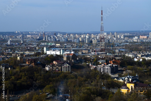 Spring panorama of Kiev skyline from a bird's-eye view