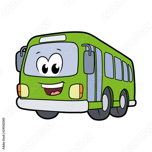 Cute smiling bus