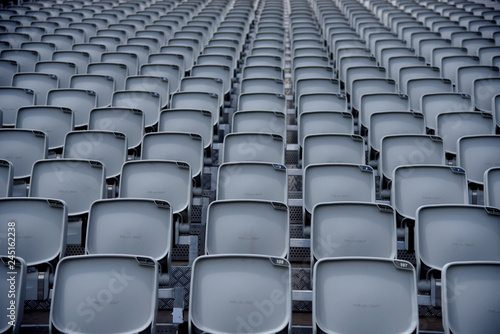 Rows of empty seats in a Stadium