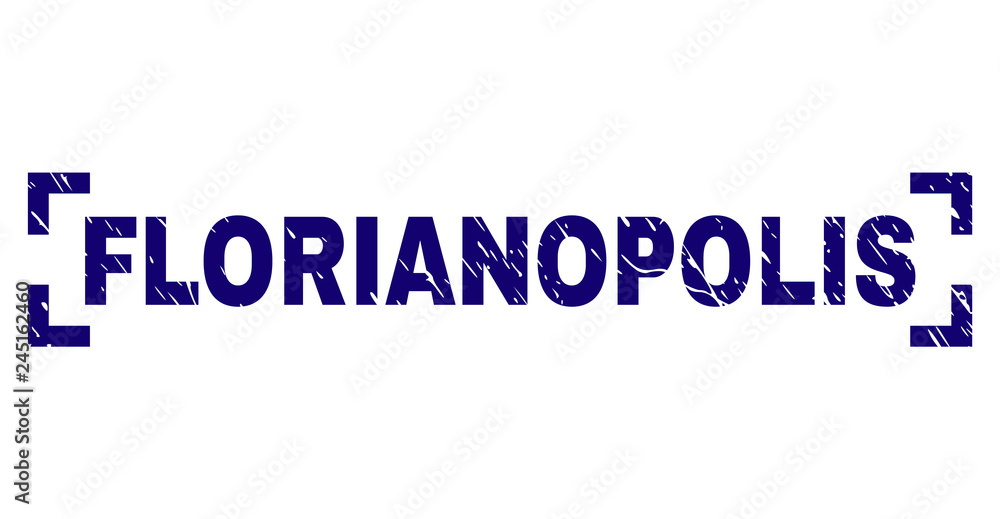 FLORIANOPOLIS label seal print with corroded texture. Text tag is placed between corners. Blue vector rubber print of FLORIANOPOLIS with dust texture. FLORIANOPOLIS label seal print with corroded texture. Text tag is placed between corners. Blue vector rubber print of FLORIANOPOLIS with dust texture.