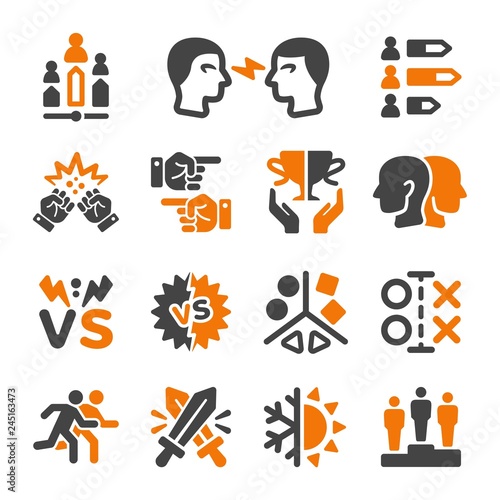rival icon set,vector and illustration