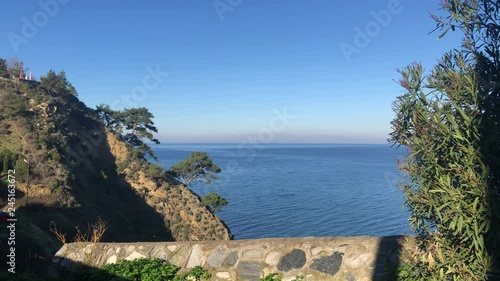 Beautiful nature landscape from the hillside. Stabil look with 4K. Turkey/Bursa/Tirilye 2019.