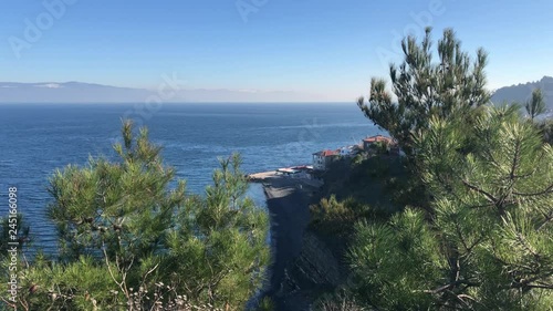 Beautiful nature landscape from the hillside. Stabil look with 4K. Turkey/Bursa/Tirilye 2019.
