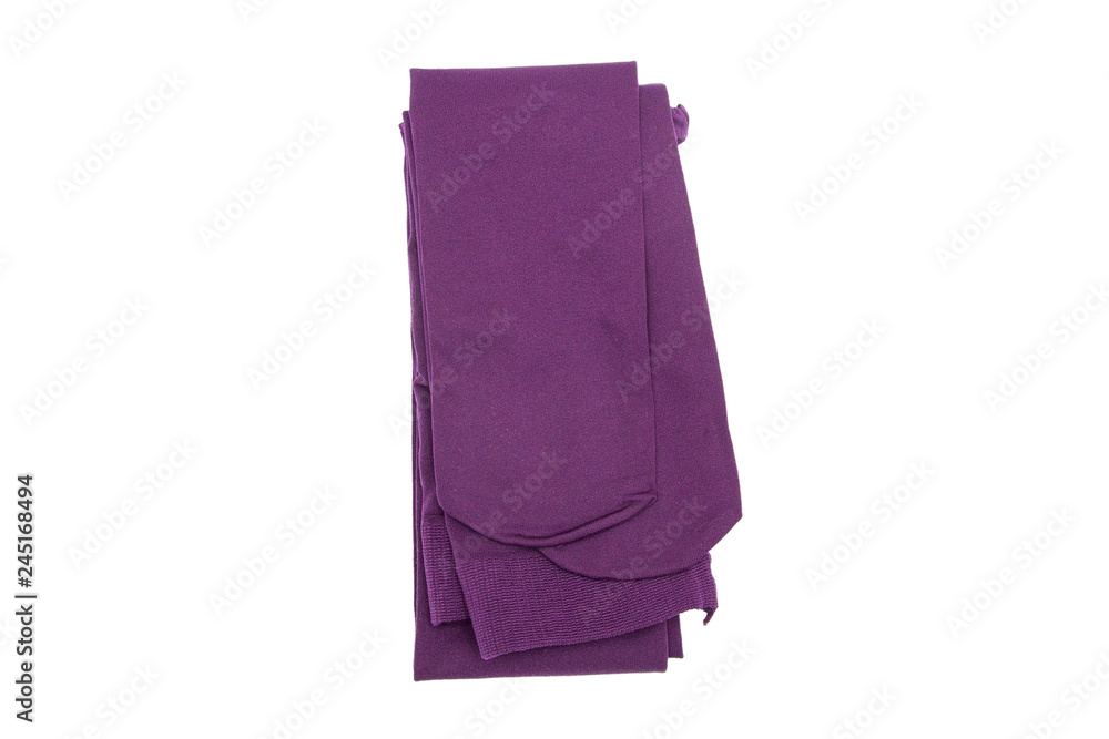 Purple pantyhose isolated on white