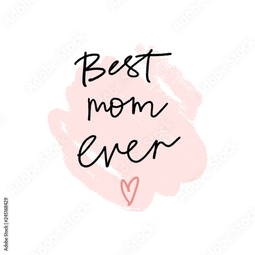 Cute lettering card for Mother's day, vector art.
