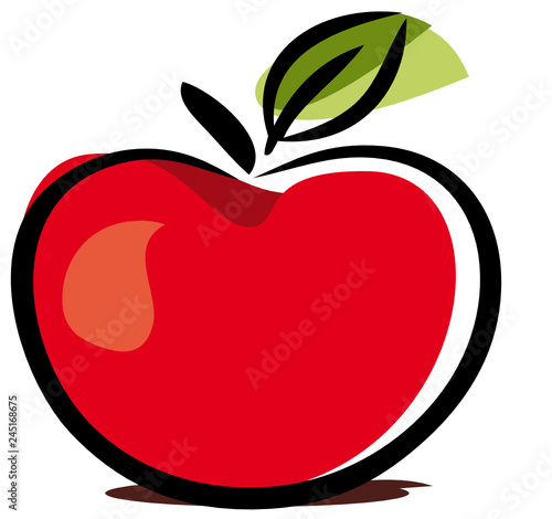 illustration of red apple