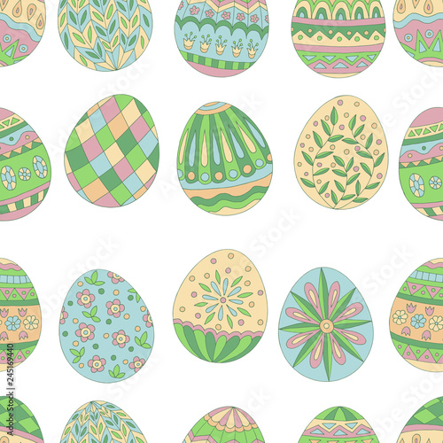 Seamless pattern of easter eggs