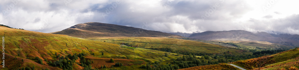 Panorama of Glen Roy in the Highlands of Scotland