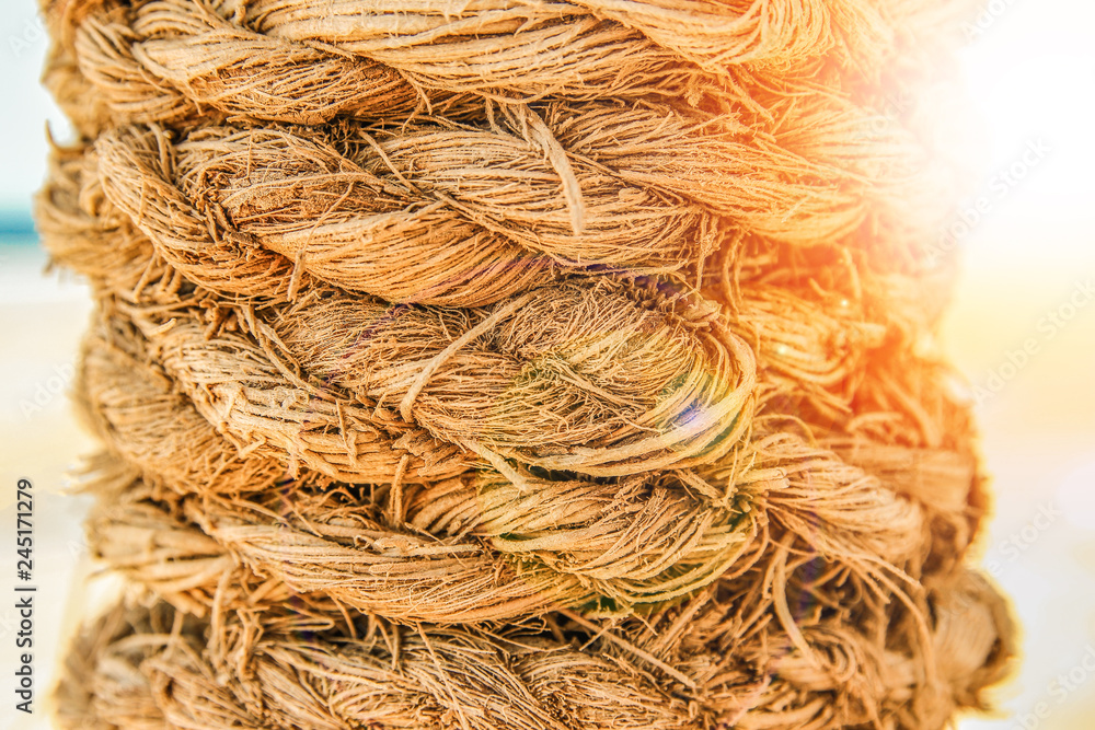 Fototapeta premium Stylishly beautiful rope background sea in nature