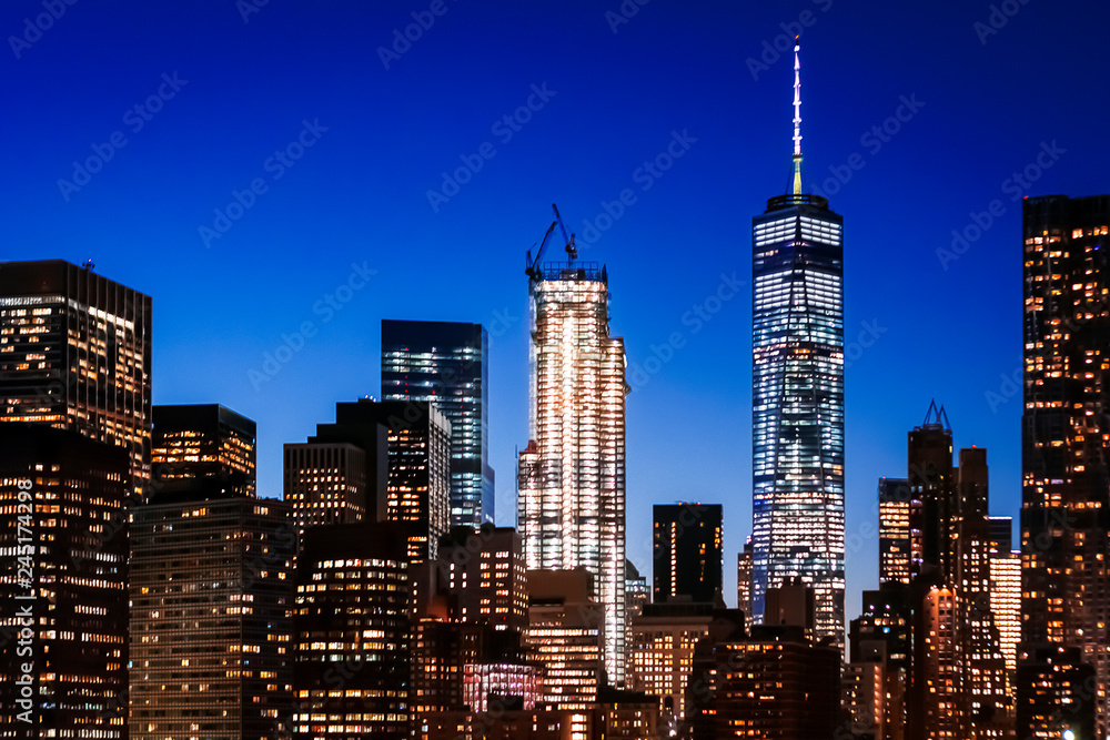 Fototapeta premium New York night skyline