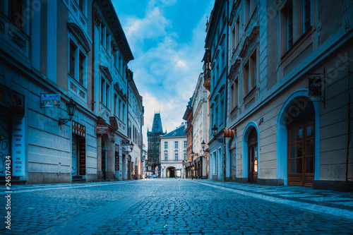 PRAGUE  CZECH REPUBLIC - July 25  2017   Beautiful street view of Traditional old buildings in Prague  Czech Republic