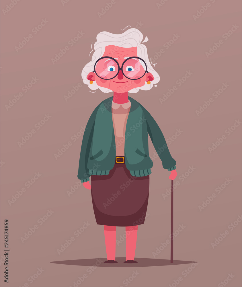 Happy grandma. Vector cartoon illustration. Grandparents day Happy grandma. Vector cartoon illustration. Grandparents day