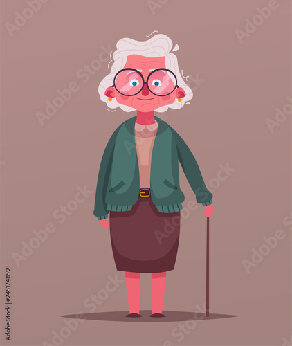 Happy grandma. Vector cartoon illustration. Grandparents day