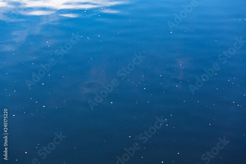 Reflection of the sky on shallow water