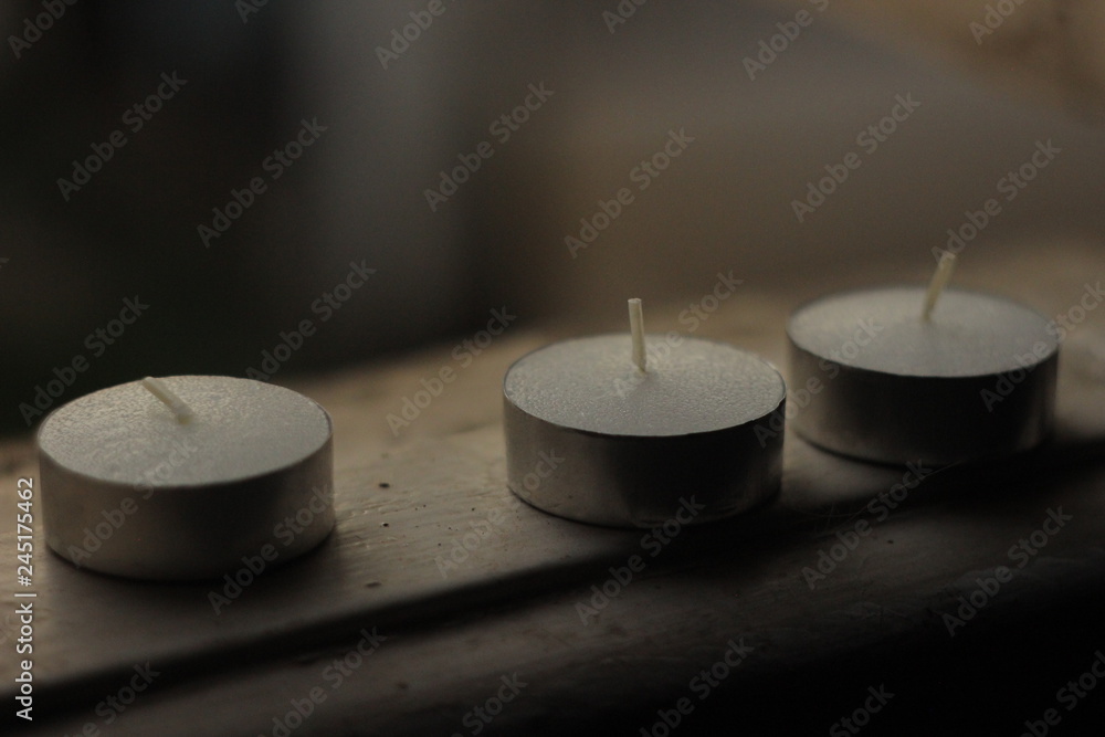 Tres velas apagadas Stock Photo | Adobe Stock