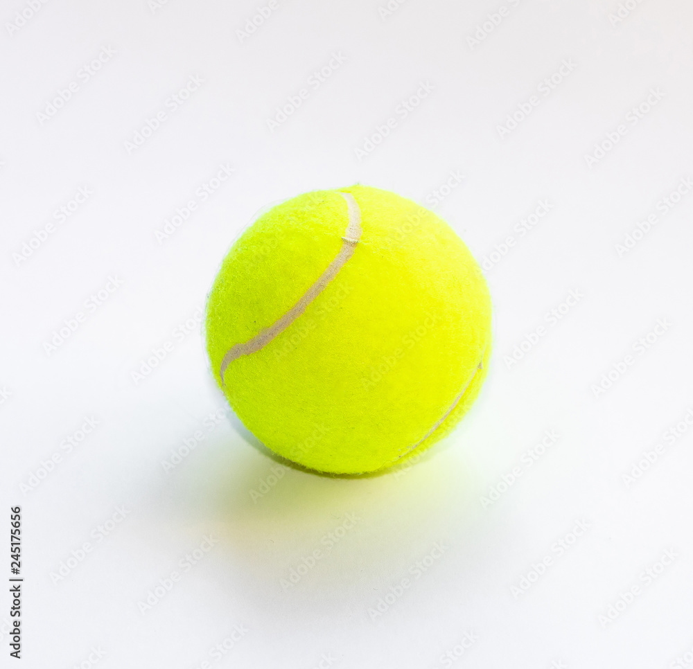 Ball. Tennis. Isolated. Yellow. Sport