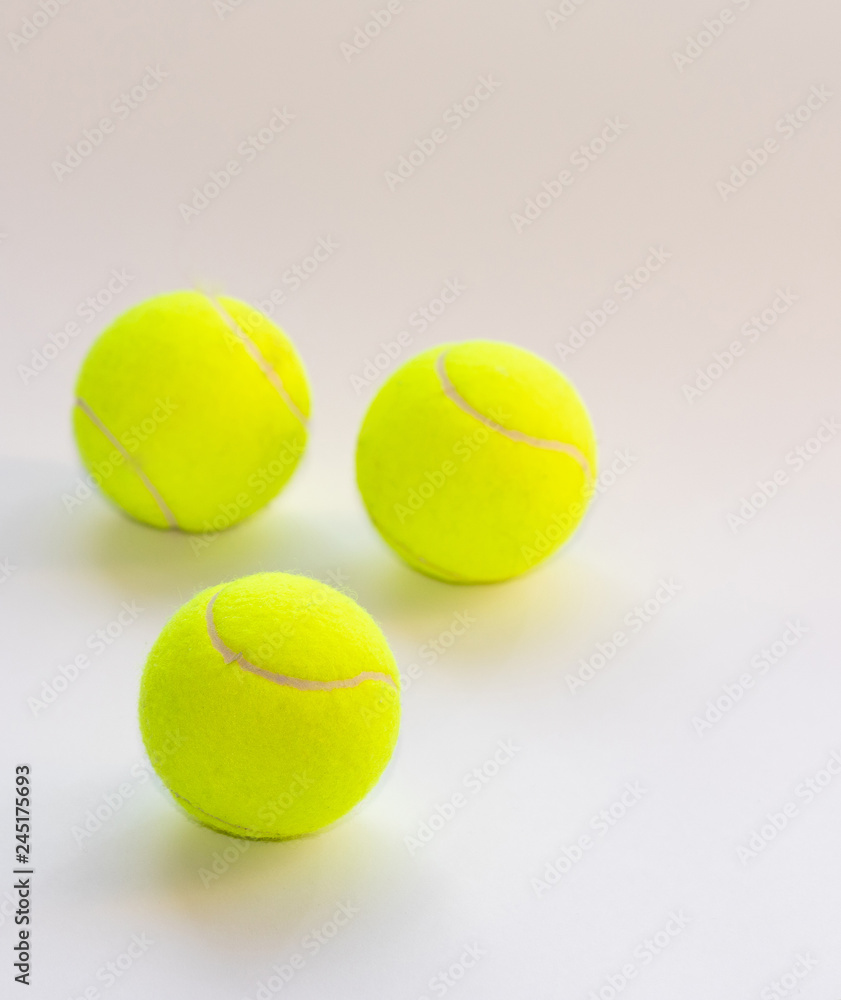 Balls. Isolated. Tennis. Yellow. Sport