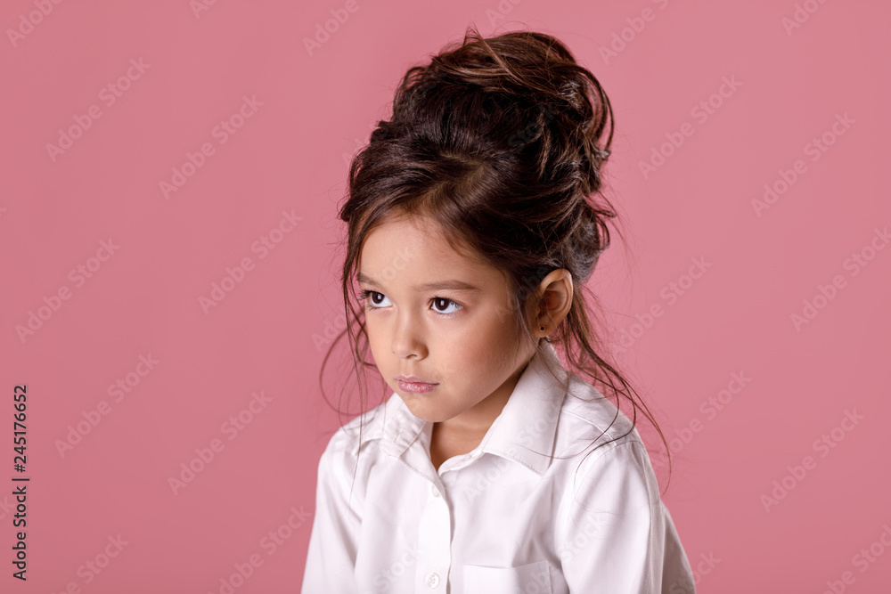 offended sad bored little girl in white shirt offended sad bored little girl in white shirt