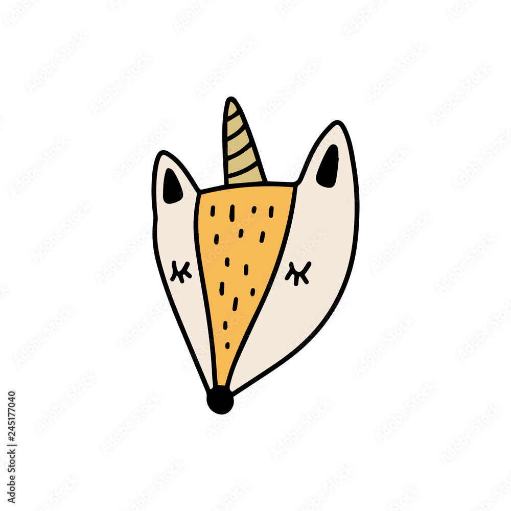 Cute funny rabbit unicorn face illustration. Vector and jpg. Cute funny rabbit unicorn face illustration. Vector and jpg.