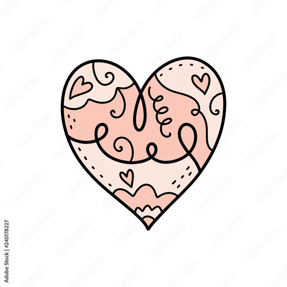Vector big heart and little hearts inside. Isolated on white background. Vector big heart and little hearts inside. Isolated on white background.
