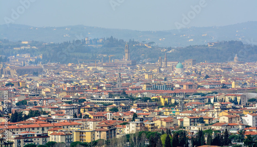 Fototapeta Naklejka Na Ścianę i Meble -  Settignano is an ancient Tuscan town on a hill, with a beautiful panoramic view of Florence. The city is located in the northeast of Florence. It is calm and private here.
