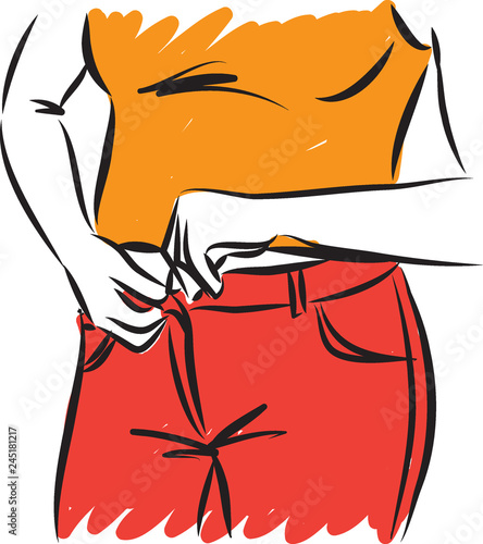 woman with pants weight control vector illu