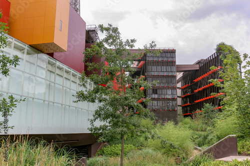 Paris France, 10-09-2018. Exterior of the  museum Jacques Chirac at quai Branly, Paris France.