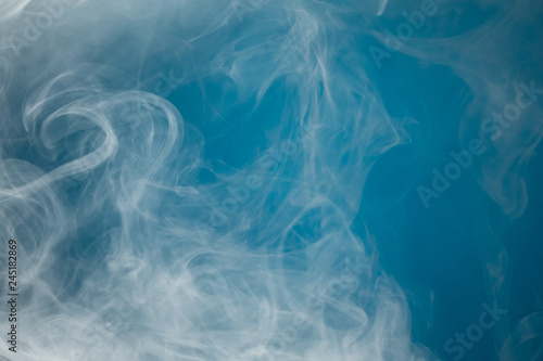dense smoke on blue background