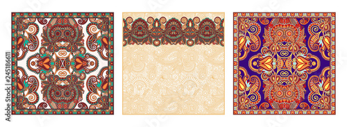 Traditional ornamental floral paisley bandanna set