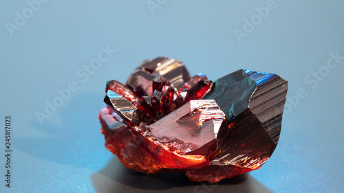 Konstfotografi Natural raw red crystal. Natural red precious mineral stone