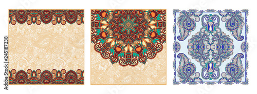 Traditional ornamental floral paisley bandanna set