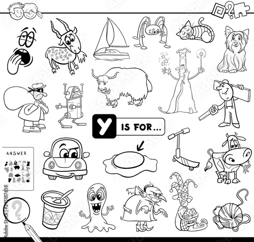 Y is for educational game coloring book
