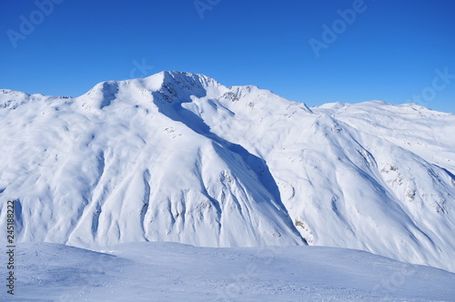 Mountain view in Livigno, Italy, Europe. Winter 2018