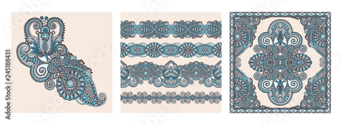 Traditional ornamental floral paisley bandanna set
