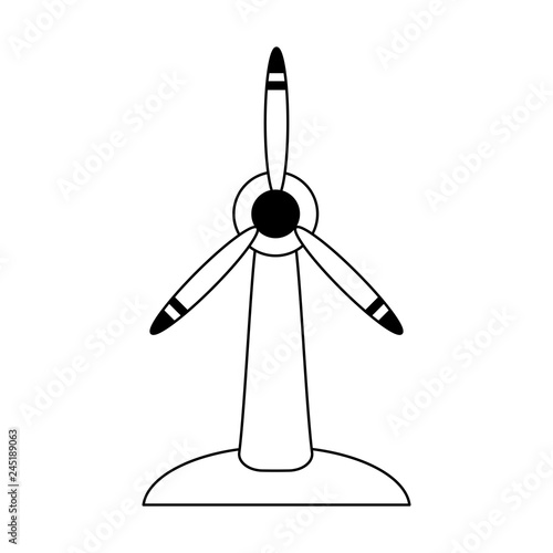 Wind turbine symbol black and white