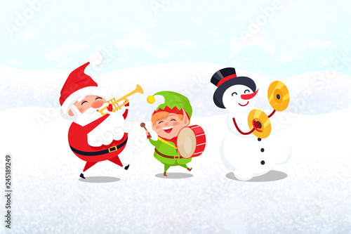 Christmas Characters with Musical Instruments