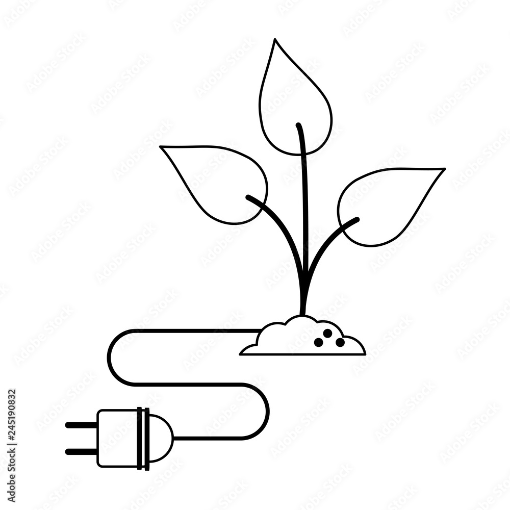 Green energy ecology concept black and white Green energy ecology concept black and white