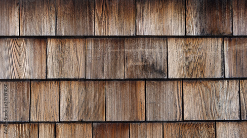 Natural stained wood shingles