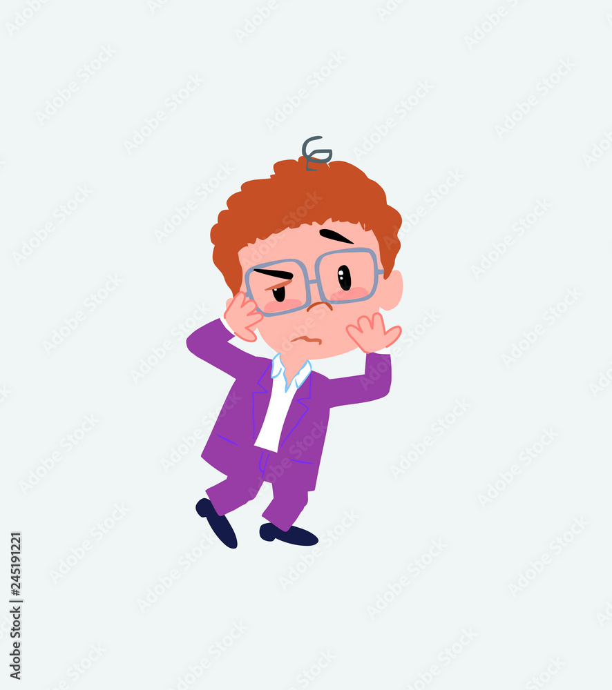 Businessman in casual style something sick and dizzy. Businessman in casual style something sick and dizzy.