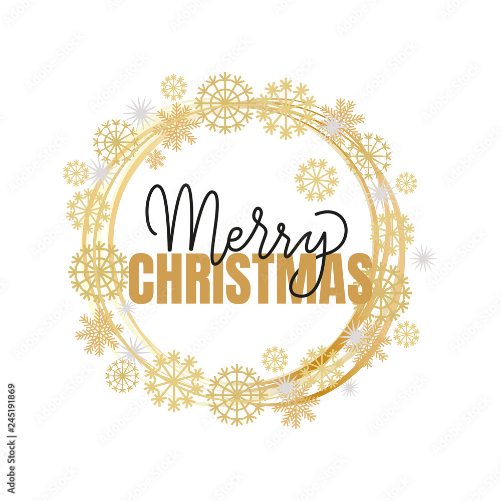 Obraz premium Merry Christmas Calligraphy Doodle Vector Isolated