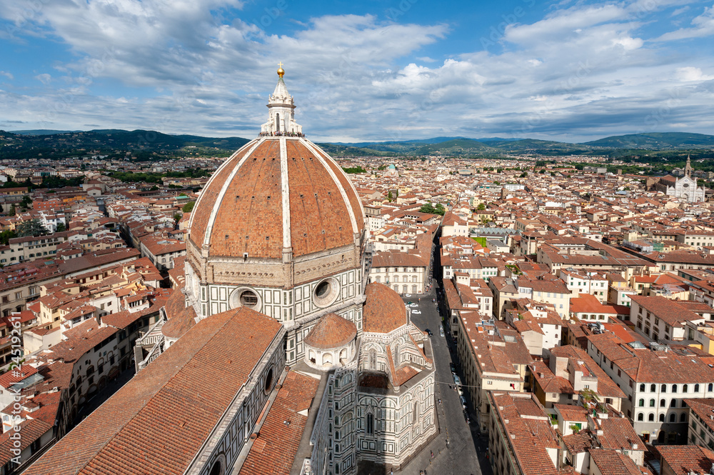 View on Duomo in Florence from Giotto's Campanile, Italy