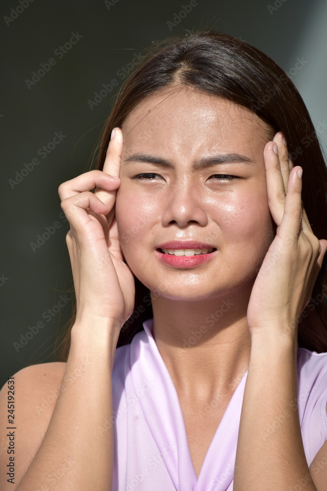 Stressful Beautiful Filipina Woman Stressful Beautiful Filipina Woman