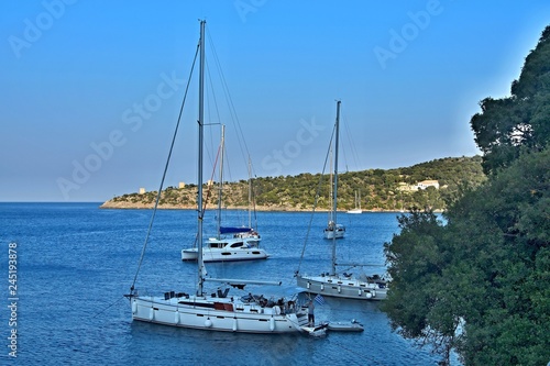 Greece island Ithaki-view of the seacoast in Kioni