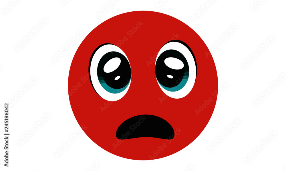 Fototapeta premium suprized red emoticon face