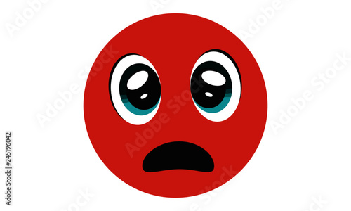 suprized red emoticon face