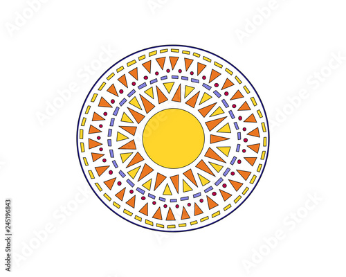 Abstract ceramic style circle, vector illustration