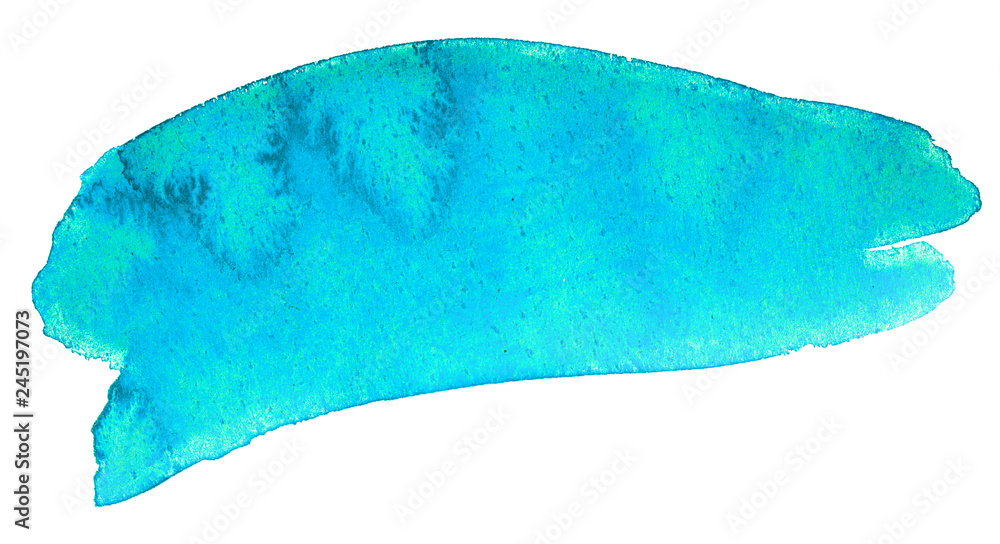 Fototapeta premium blue watercolor stain, with paint texture.